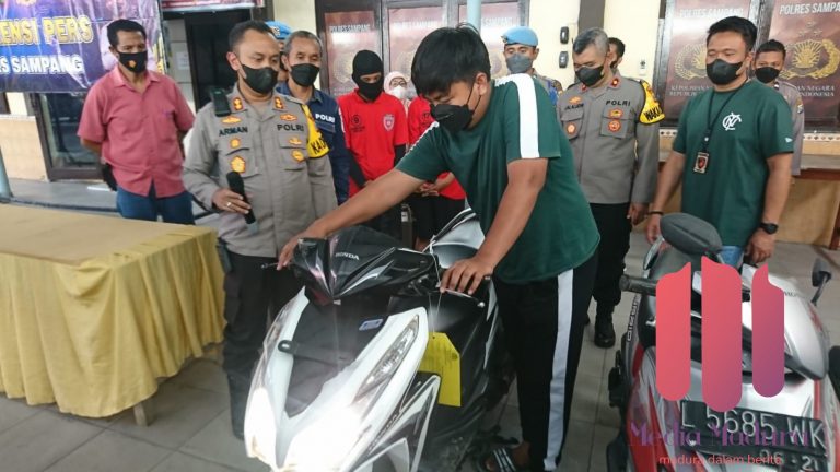Polisi Kembalikan Motor Hasil Curian di Sampang kepada Pemiliknya, Ini Wajah Pelaku