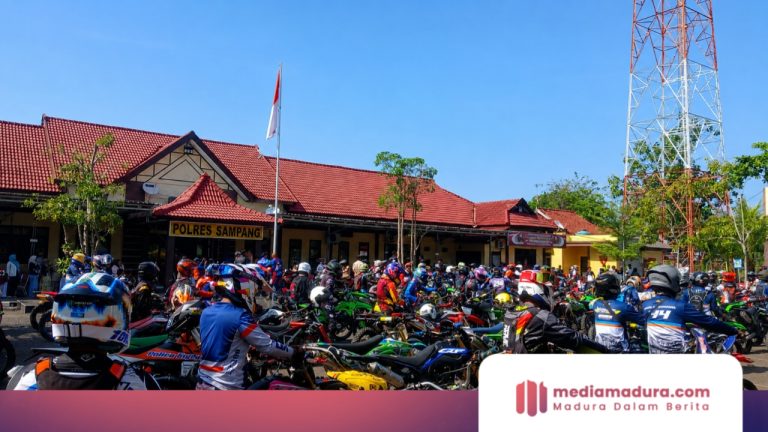 Ribuan Raider Ramaikan Trail Adventure Hari Bhayangkara ke-80 Polres Sampang, 200 Anak Yatim Terima Santunan