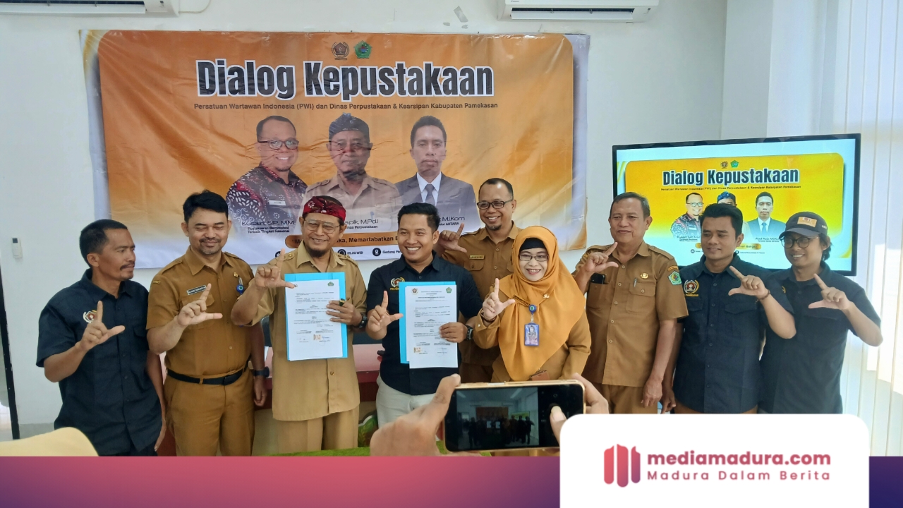 Dorong Literasi di Era Digital, PWI Pamekasan Teken MoU dengan Dinas Perpustakaan